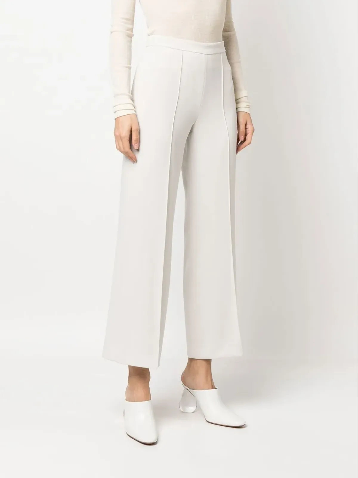 S Max Mara ニット地のクロップドフレアパンツ - 画像3