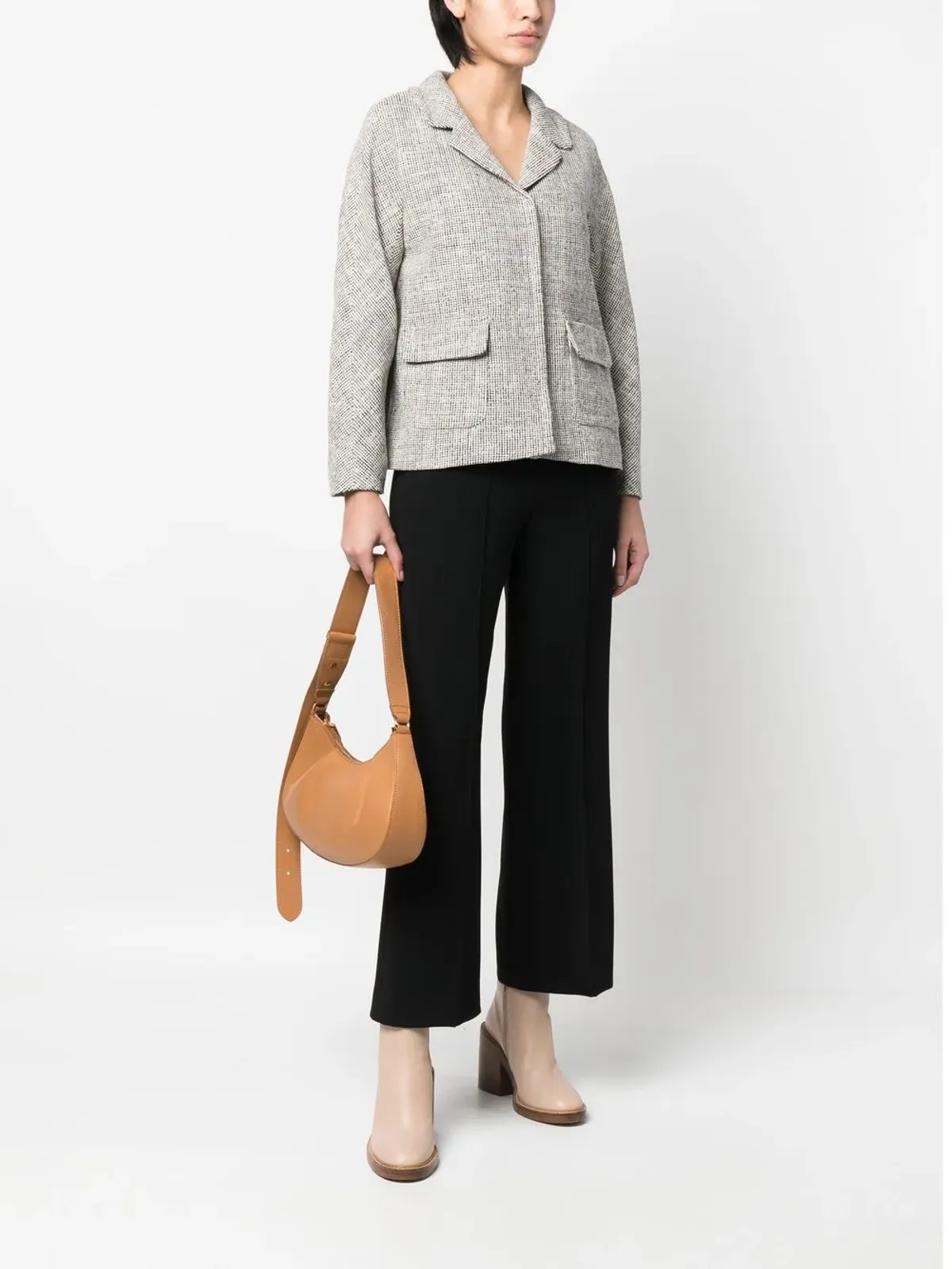 S Max Mara クロップド ピンタックディテール パンツ - 画像2