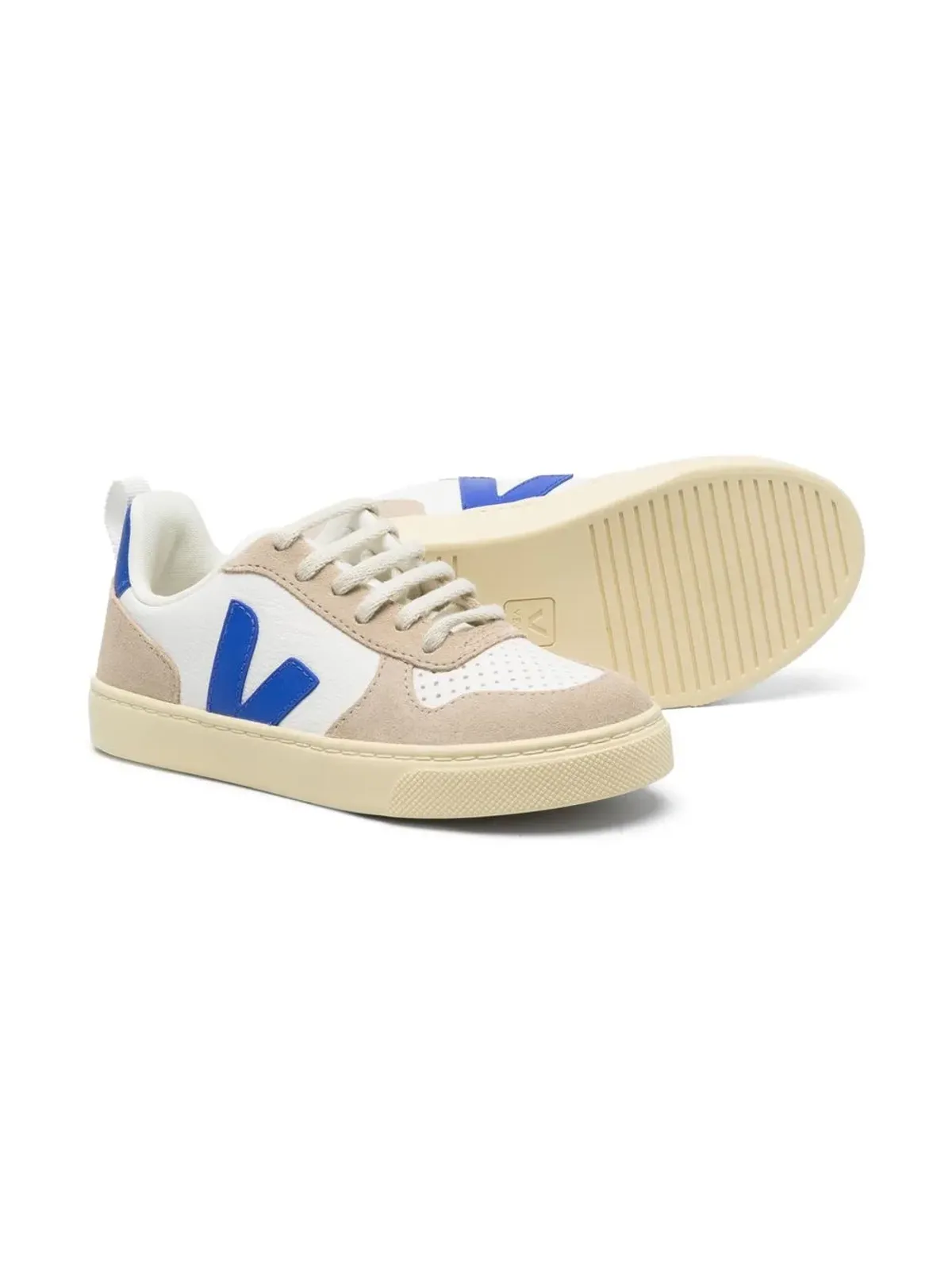 VEJA Kids ロゴパッチ レザー スニーカー - White - 画像2