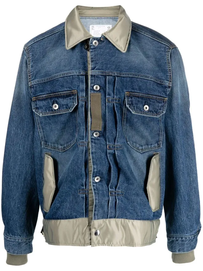 sacai sacai コントラストカラー襟付きデニムジャケットの商品画像