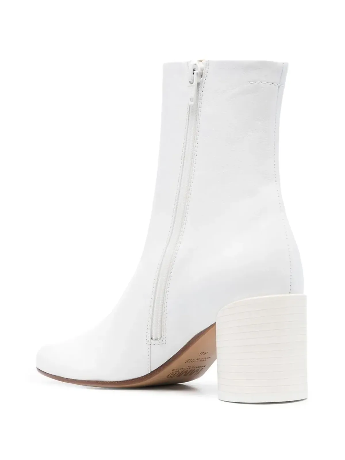 MM6 Maison Margiela アナトミック70mm レザー ブーツ - ホワイト - 画像3