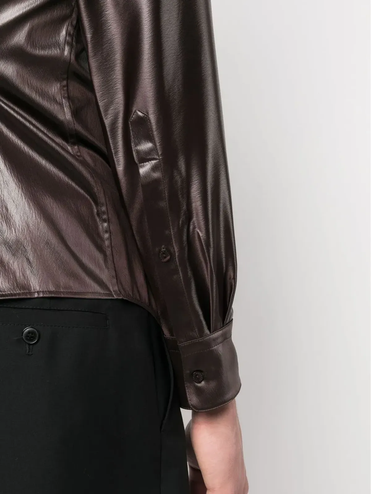Eckhaus Latta メタリック長袖シャツ - Brown - 画像5