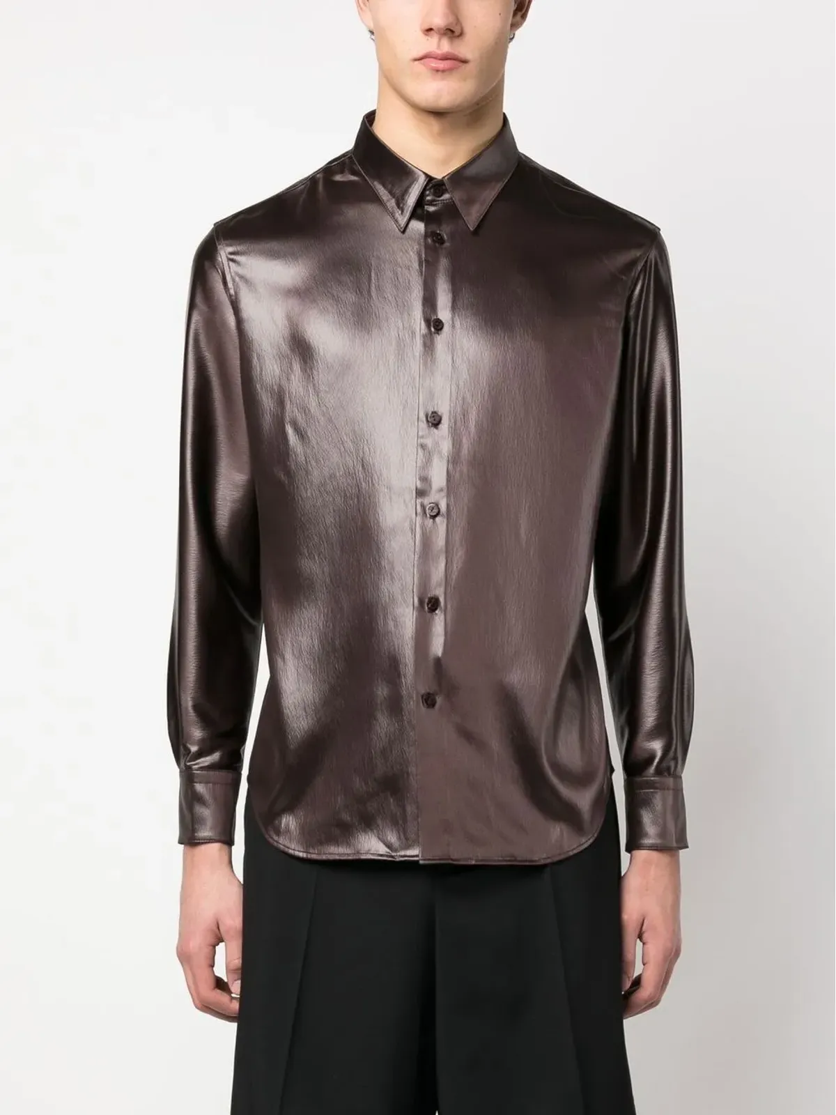 Eckhaus Latta メタリック長袖シャツ - Brown - 画像3