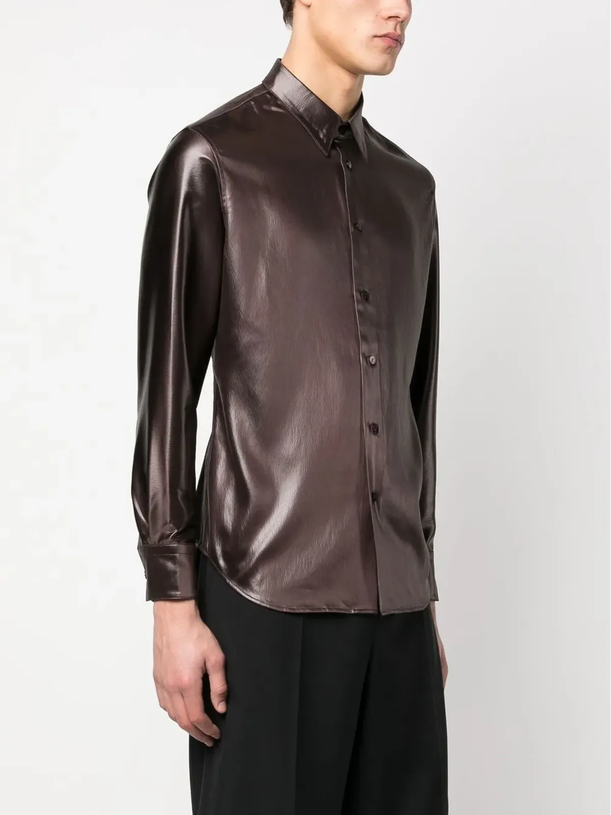 Eckhaus Latta メタリック長袖シャツ - Brown - 画像4