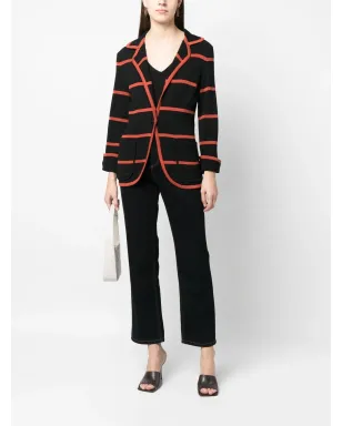 Saint Laurent Pre-Owned 1970年代 横ストライプ ブレザー ブラック - サムネイル2