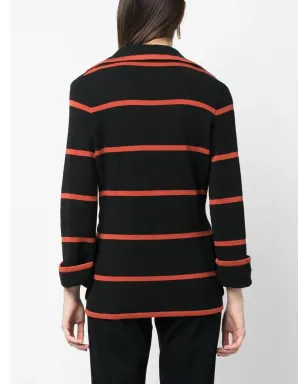 Saint Laurent Pre-Owned 1970年代 横ストライプ ブレザー ブラック - サムネイル4