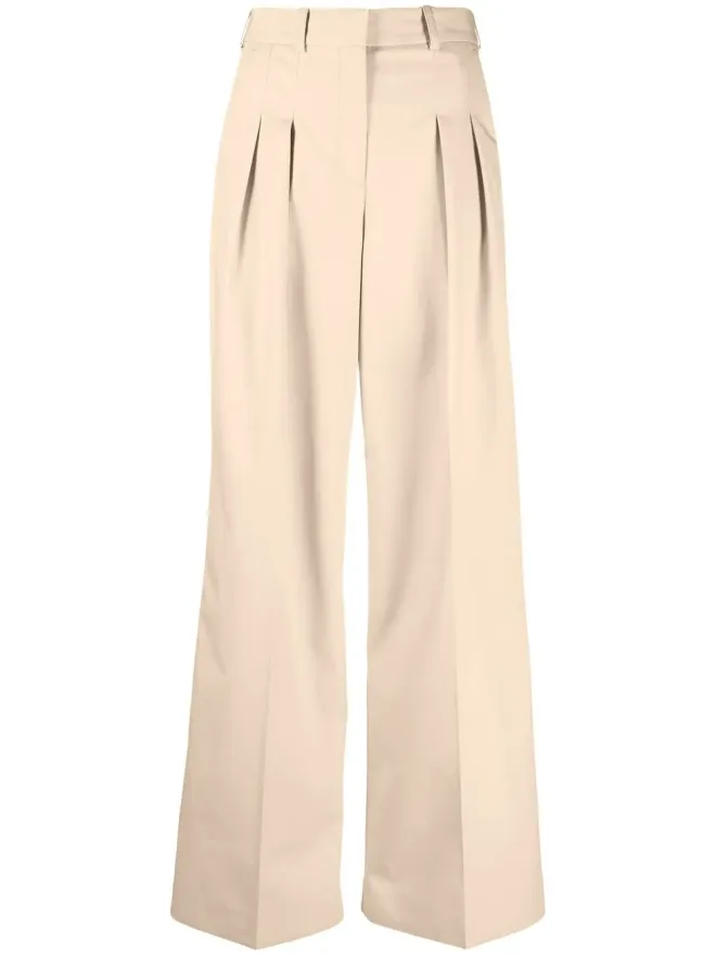 Calvin Klein Calvin Klein プリーツ入りワイドレッグパンツ - Neutralsの商品画像