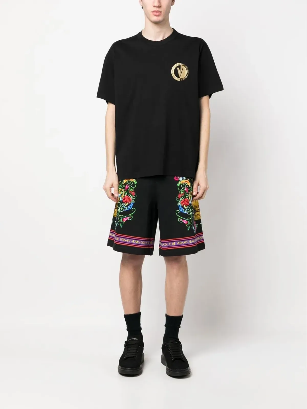Versace Jeans Couture 抽象柄コットン トラックショーツ - 画像2