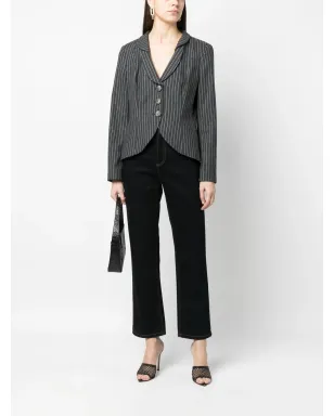 Giorgio Armani Pre-Owned 1990年代 ノッチドラペル ピンストライプ ブレザー - サムネイル2