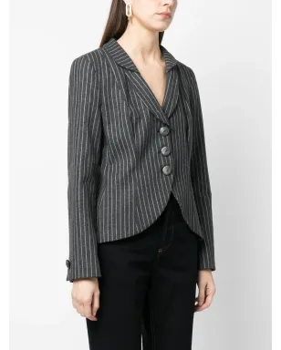 Giorgio Armani Pre-Owned 1990年代 ノッチドラペル ピンストライプ ブレザー - サムネイル3