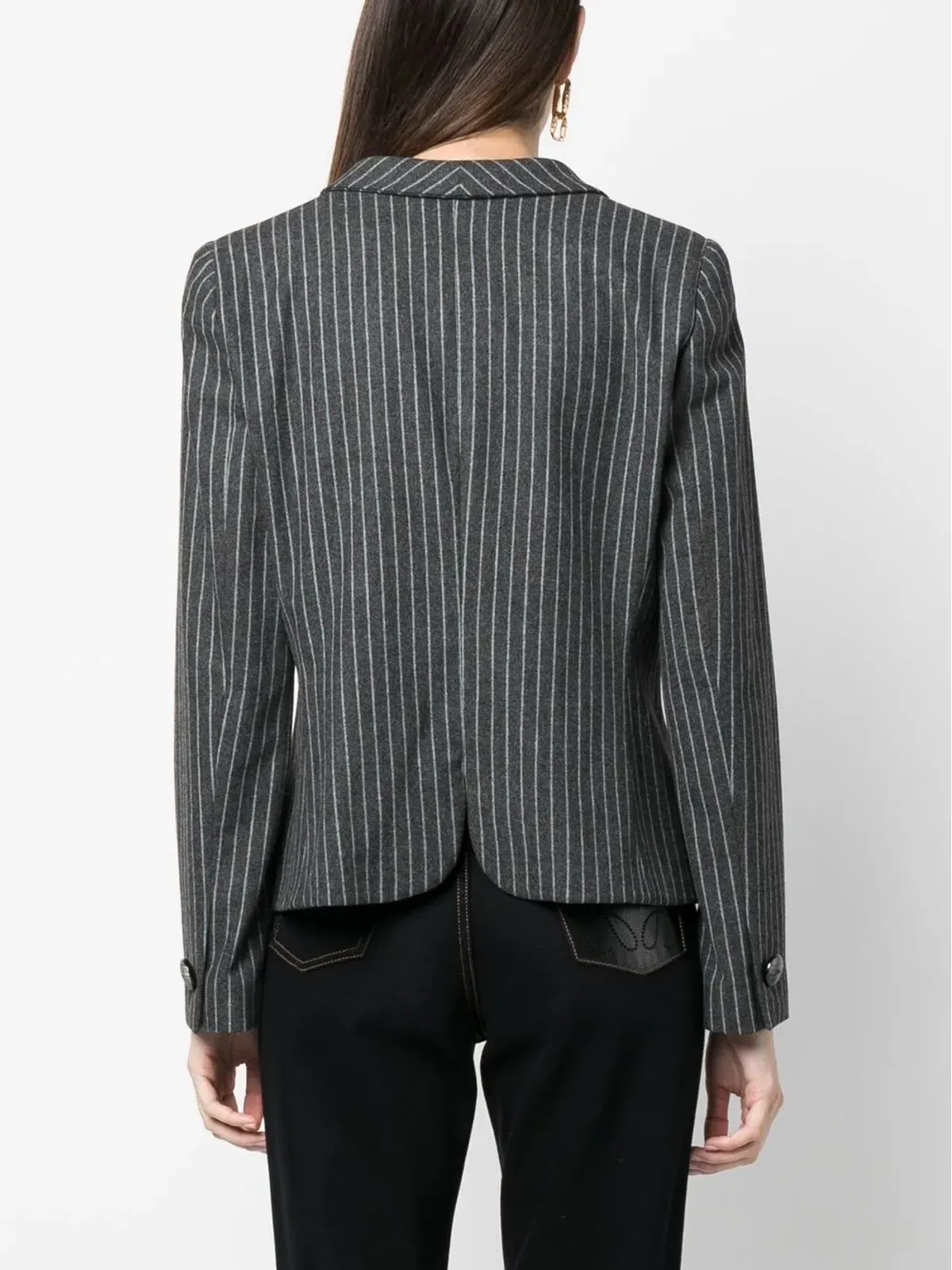 Giorgio Armani Pre-Owned 1990年代 ノッチドラペル ピンストライプ ブレザー - 画像4