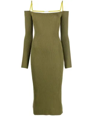 Jacquemus ラ・ローブ ストラップディテール付きリブニット ミディドレス - サムネイル1