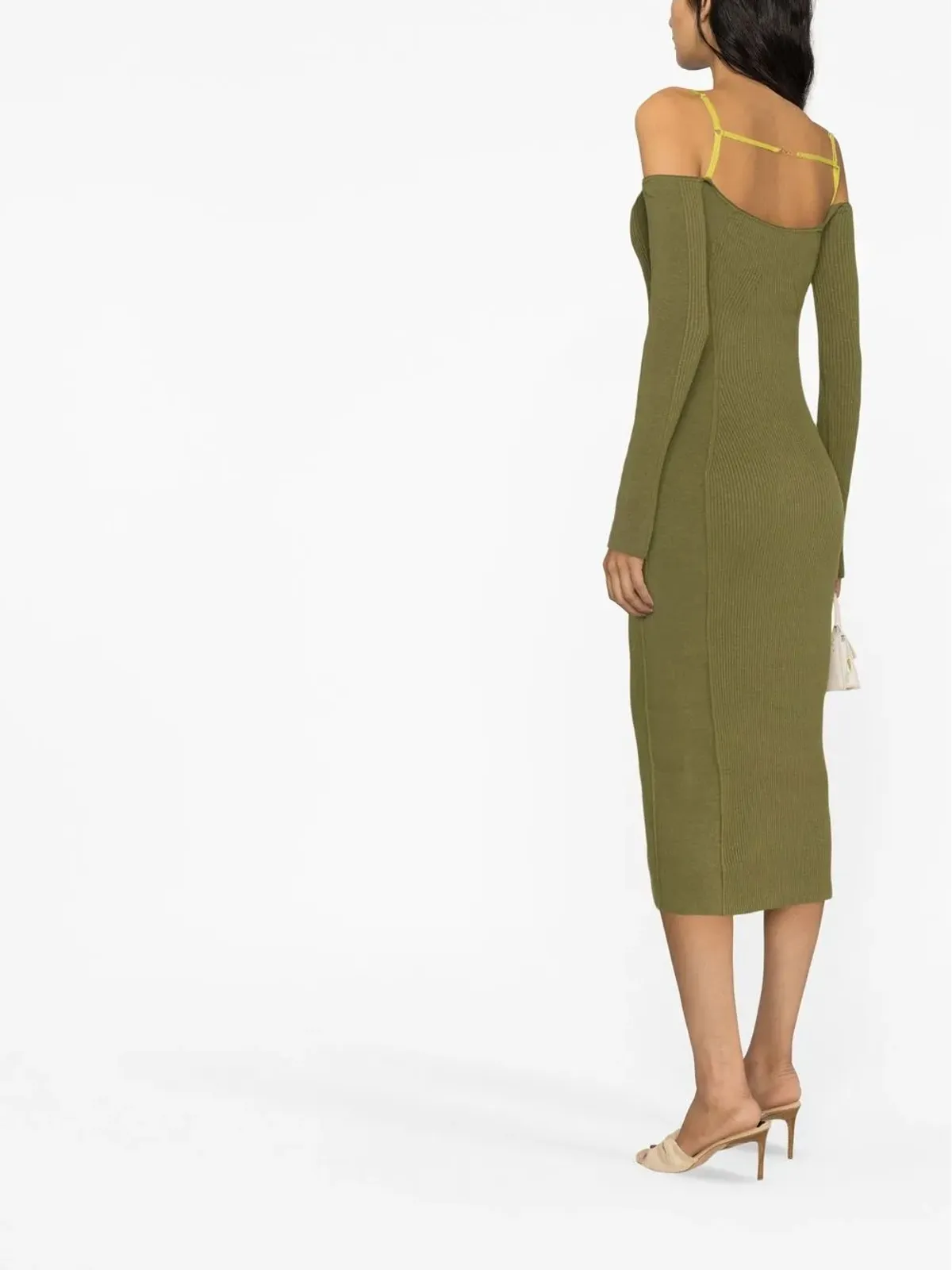 Jacquemus ラ・ローブ ストラップディテール付きリブニット ミディドレス - 画像3