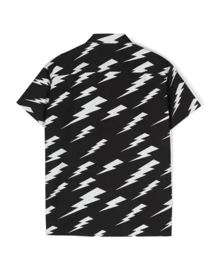 Neil Barrett Kids サンダーボルト柄コットンシャツ - サムネイル2