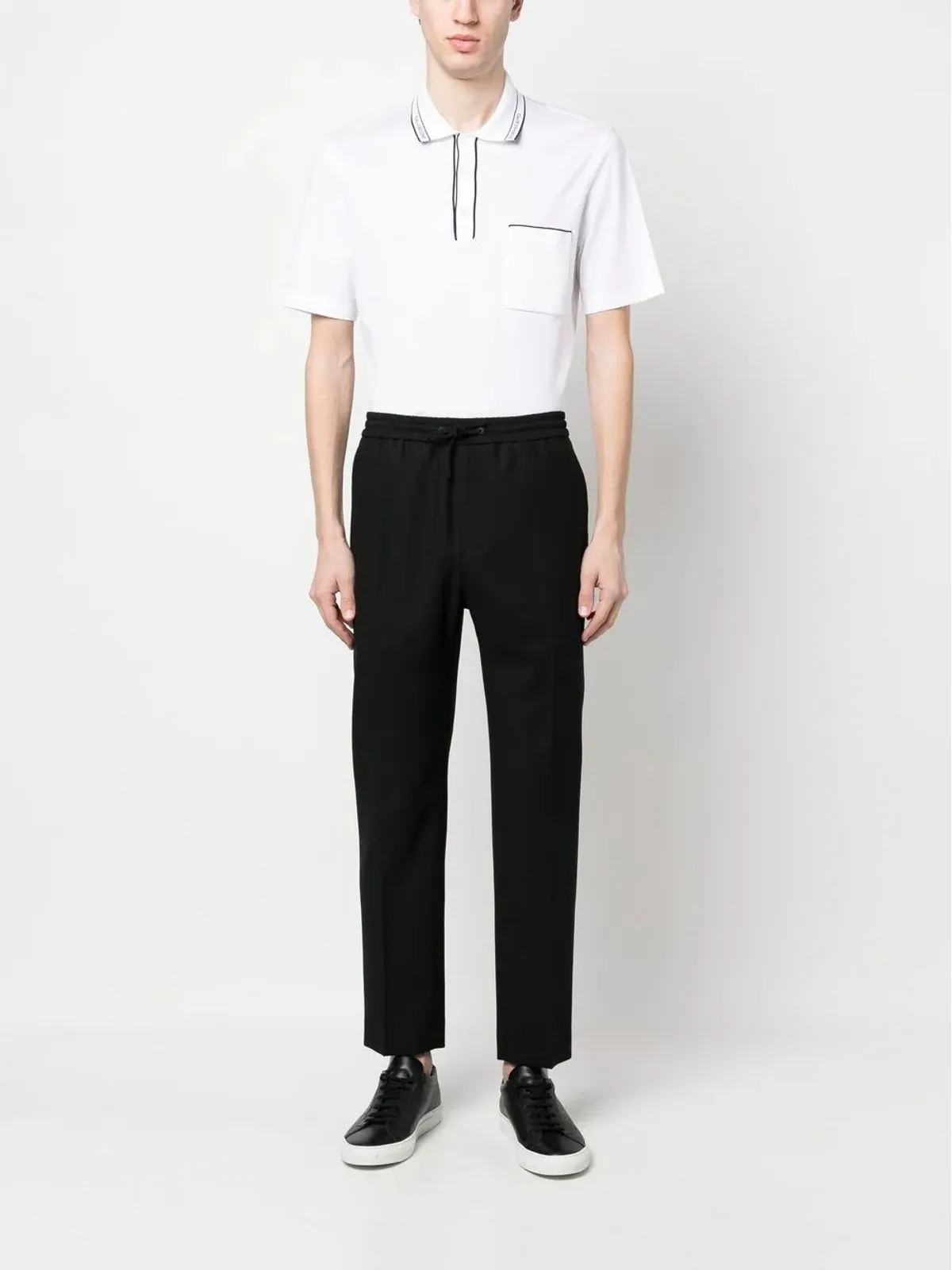 Calvin Klein ブラックのドローコード付きストレートパンツ - 画像2