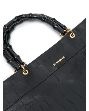 Jil Sander クロコダイルエフェクトレザー トートバッグ（ブラック） - サムネイル4