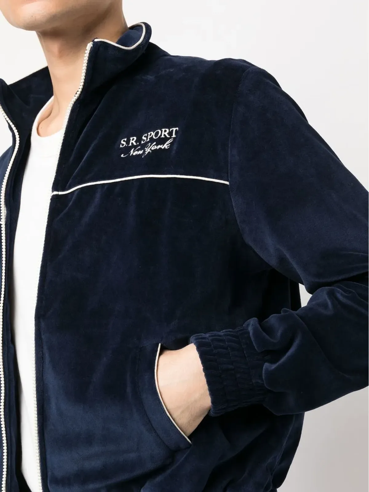 Sporty & Rich ロゴ刺繍ジップ付きスウェットシャツ - 画像5