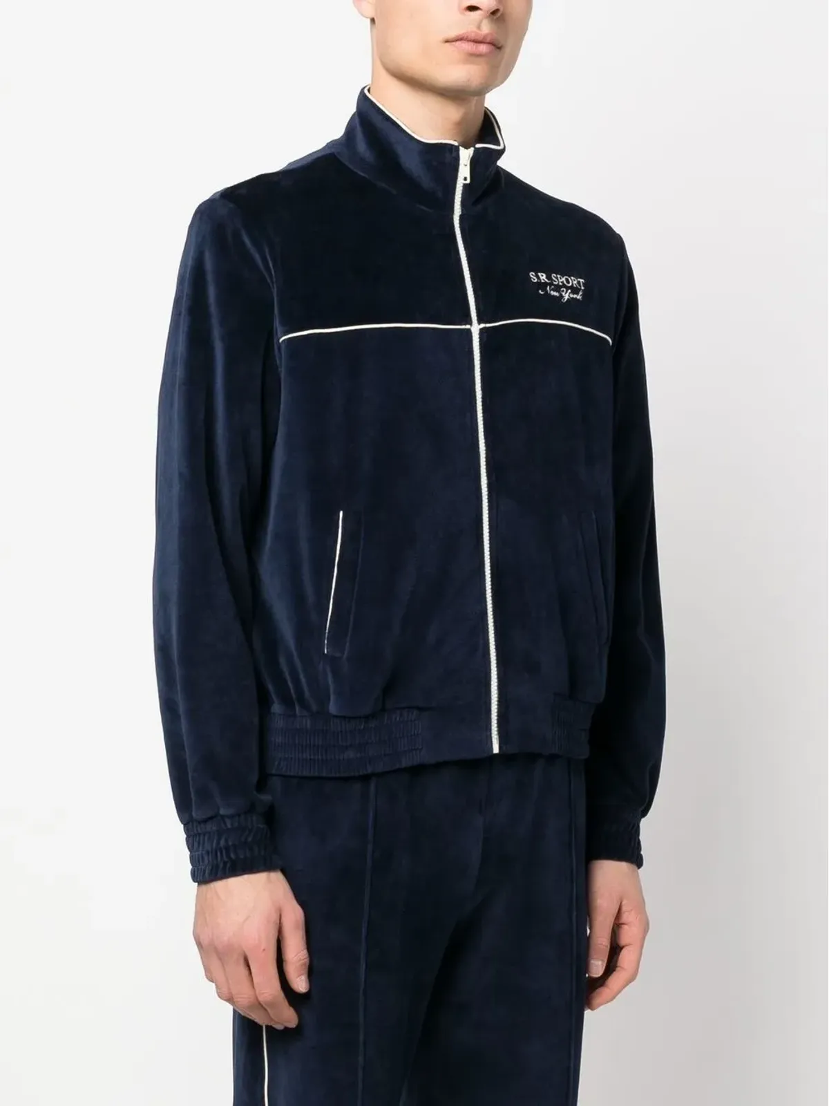 Sporty & Rich ロゴ刺繍ジップ付きスウェットシャツ - 画像3
