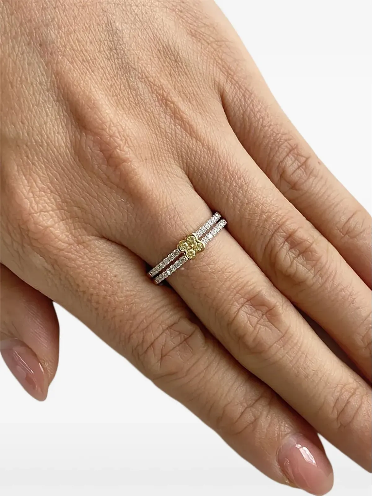 HYT Jewelry クローブ型ダイヤモンドリング - シルバー - 画像2