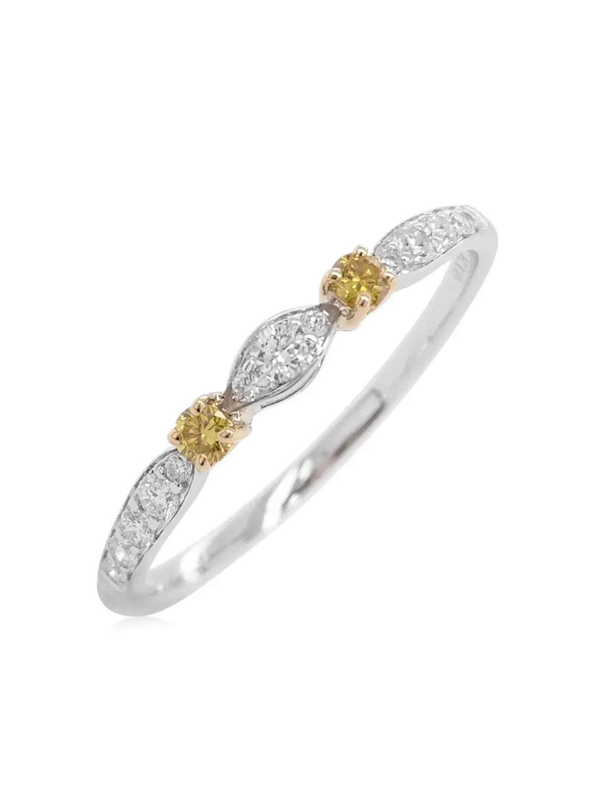 HYT Jewelry 18Kホワイトゴールド ダイヤモンド バンドリング - 画像2