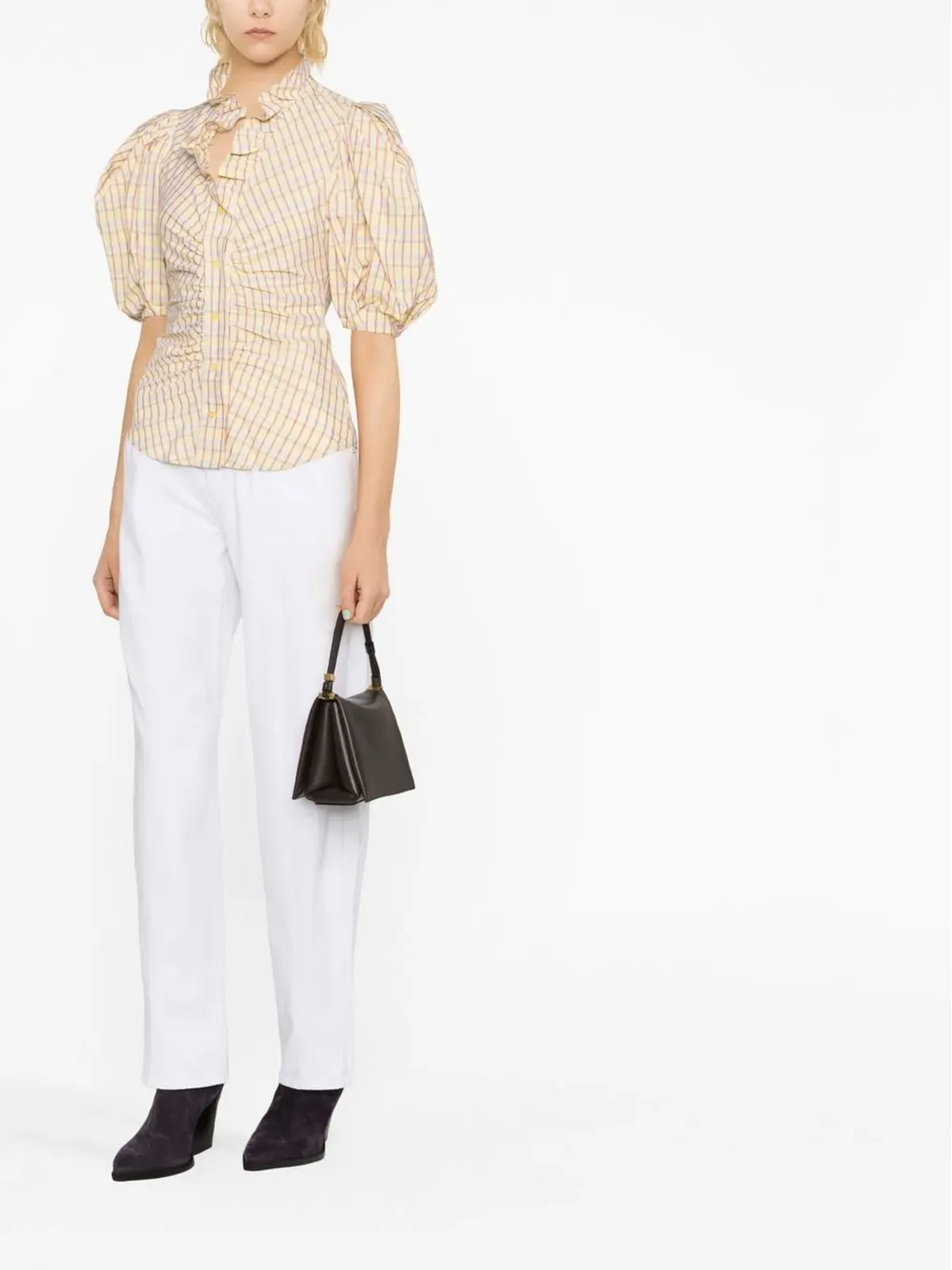 ISABEL MARANT Catalia パフスリーブ ブラウス - イエロー - 画像2