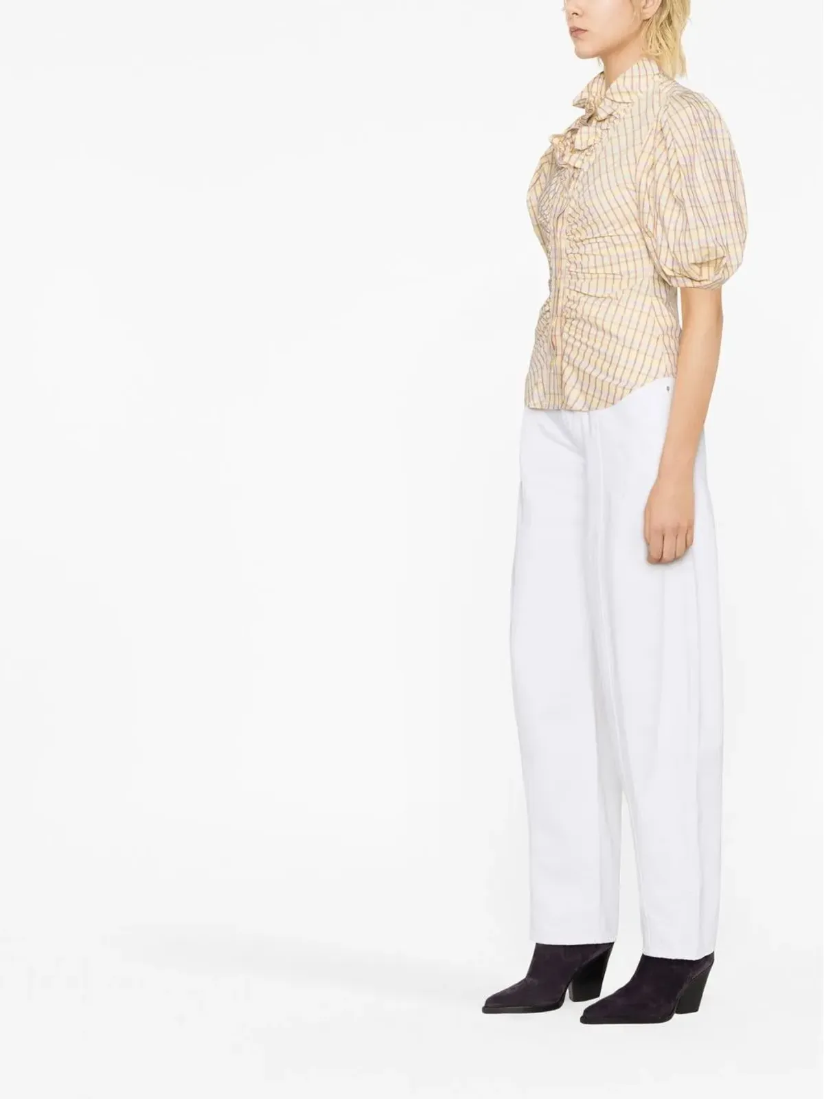 ISABEL MARANT Catalia パフスリーブ ブラウス - イエロー - 画像3