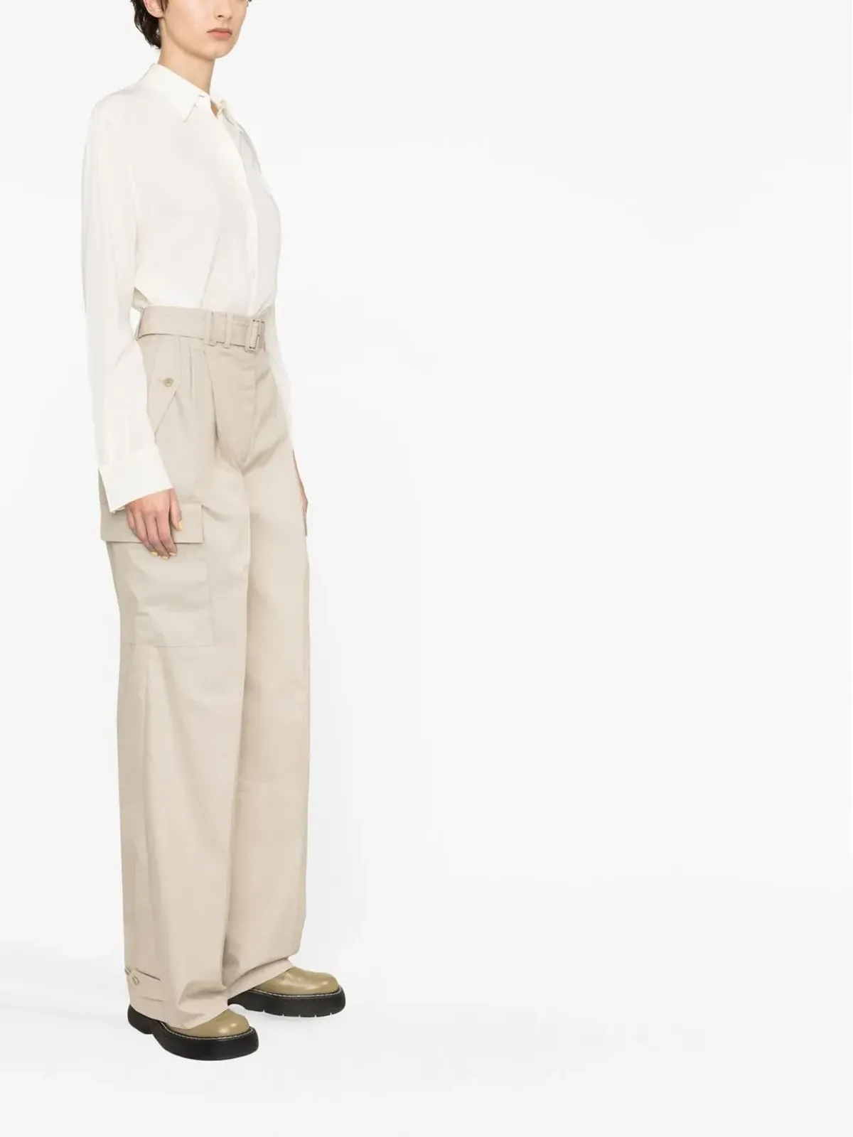 Prada ベルト付きワイドパンツ - 画像4
