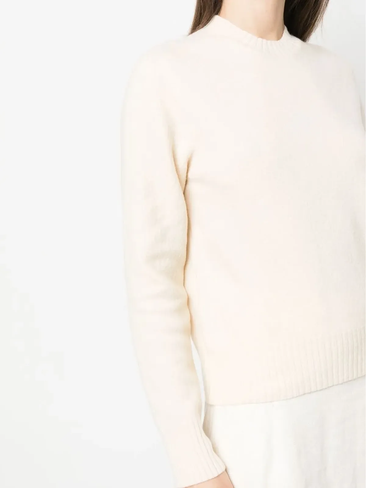 Jil Sander 白のウール クルーネック ジャンパー - 画像5