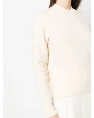 Jil Sander 白のウール クルーネック ジャンパー - サムネイル5