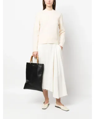 Jil Sander 白のウール クルーネック ジャンパー - サムネイル2