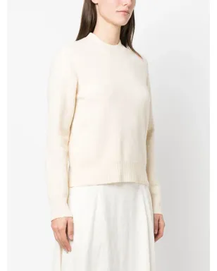 Jil Sander 白のウール クルーネック ジャンパー - サムネイル3