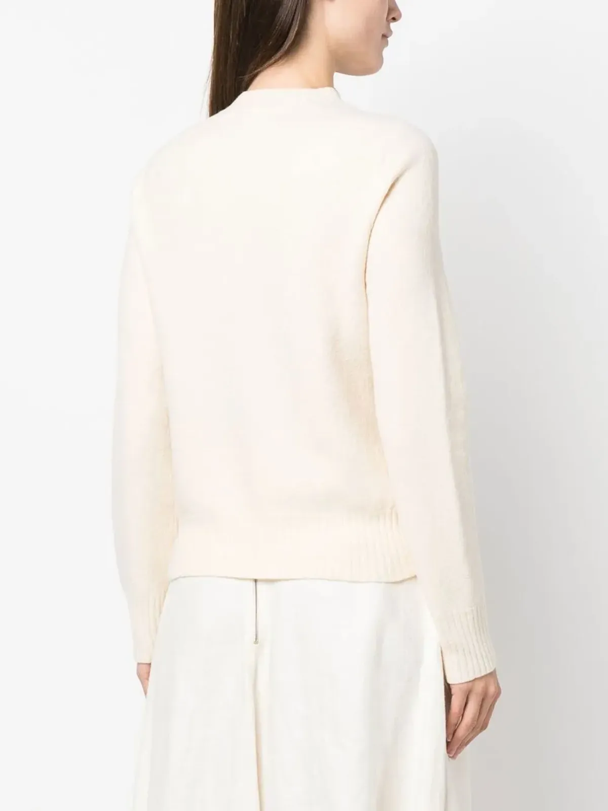 Jil Sander 白のウール クルーネック ジャンパー - 画像4