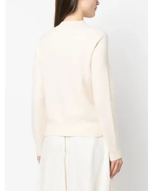 Jil Sander 白のウール クルーネック ジャンパー - サムネイル4