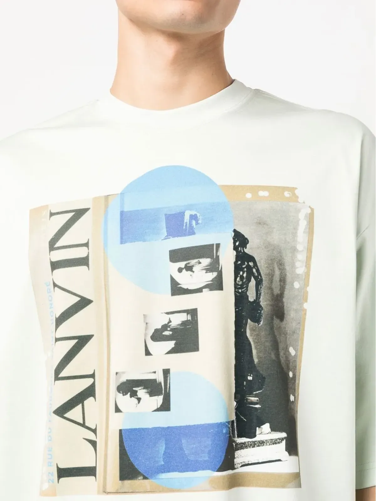 Lanvin グリーンのグラフィックプリント半袖Tシャツ - 画像5