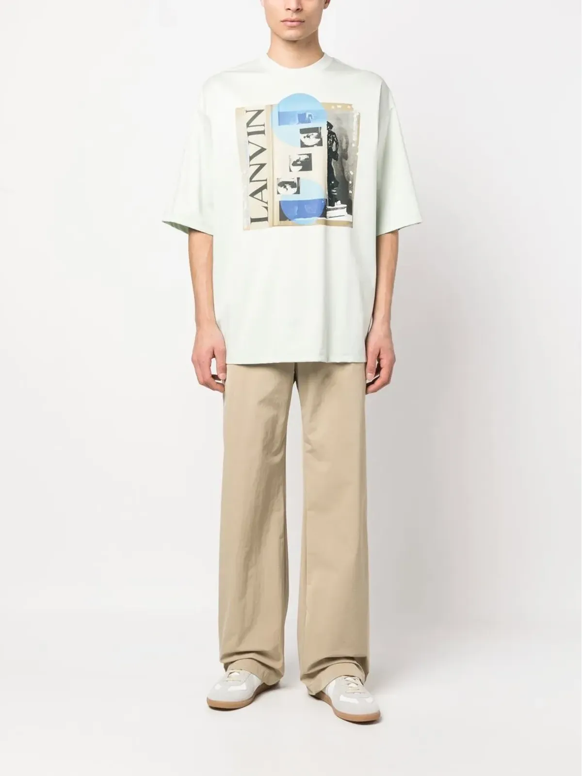 Lanvin グリーンのグラフィックプリント半袖Tシャツ - 画像2