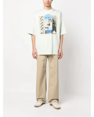 Lanvin グリーンのグラフィックプリント半袖Tシャツ - サムネイル2