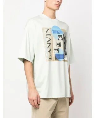 Lanvin グリーンのグラフィックプリント半袖Tシャツ - サムネイル3