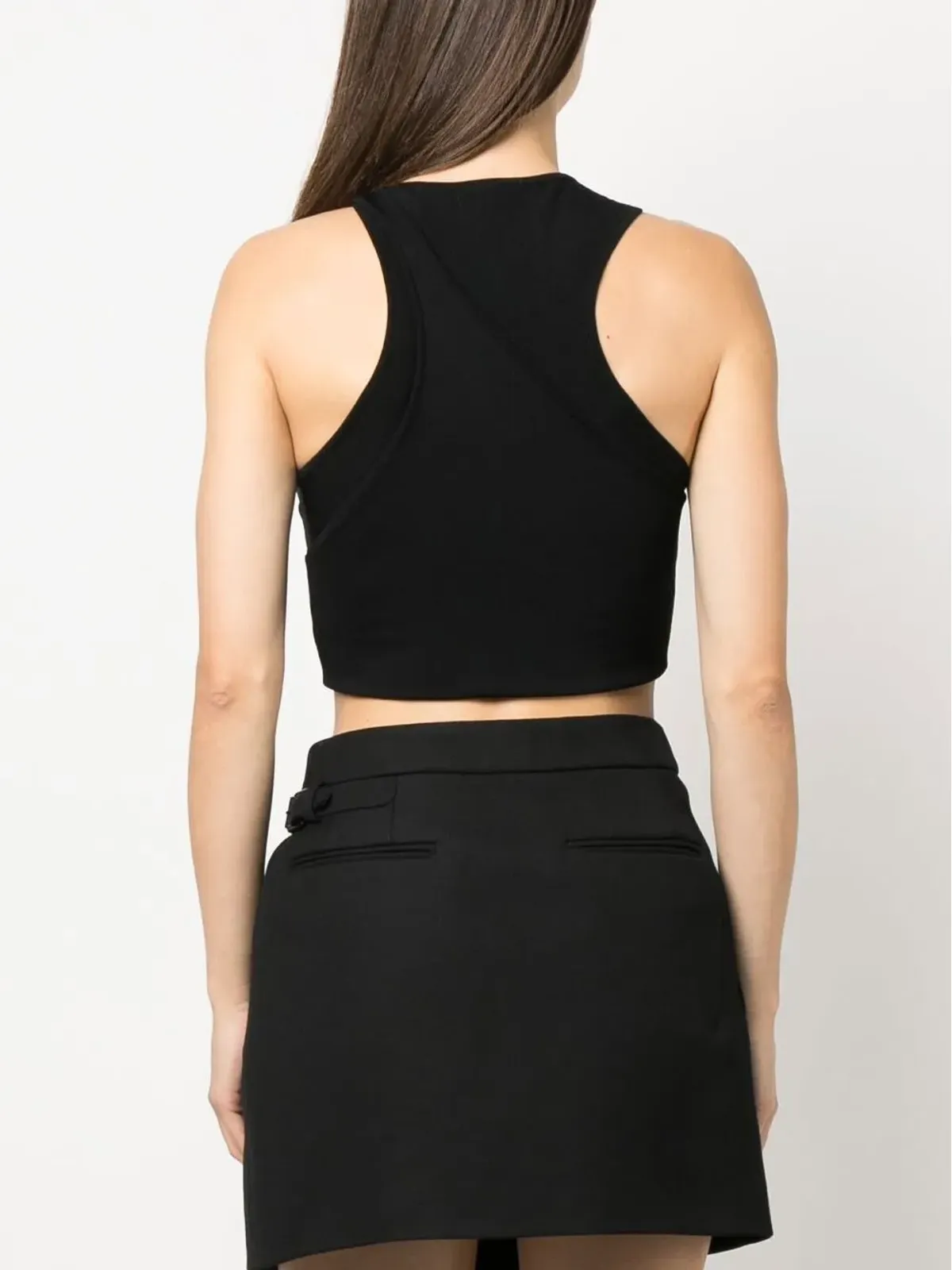 GAUGE81 fine-knit cropped top - Black - 画像4