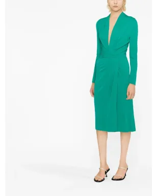 Alberta Ferretti ツイストフロント長袖ミディドレス - サムネイル3