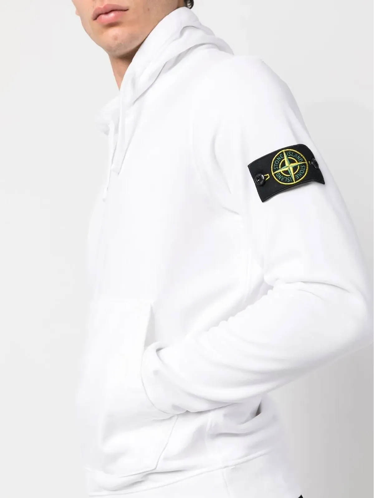 Stone Island オーガニックコットンフリースのフーディー - ホワイト - 画像5