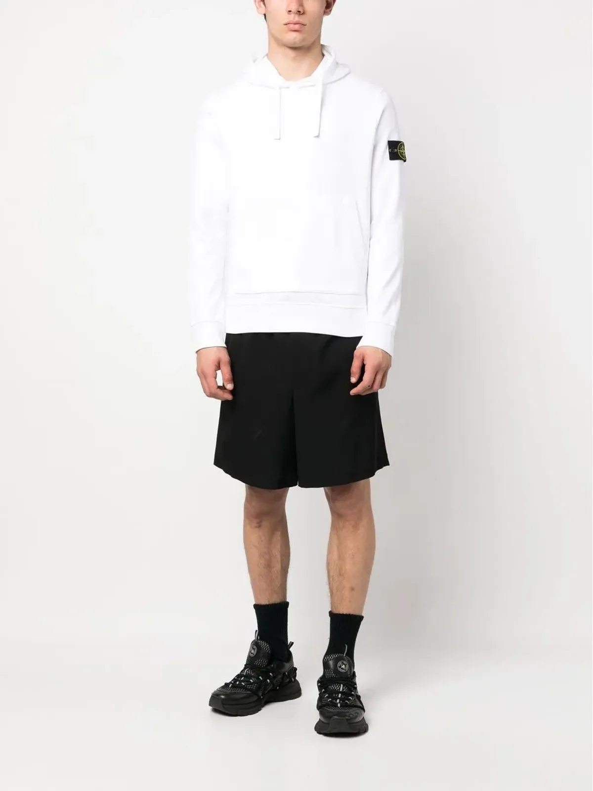 Stone Island オーガニックコットンフリースのフーディー - ホワイト - 画像2