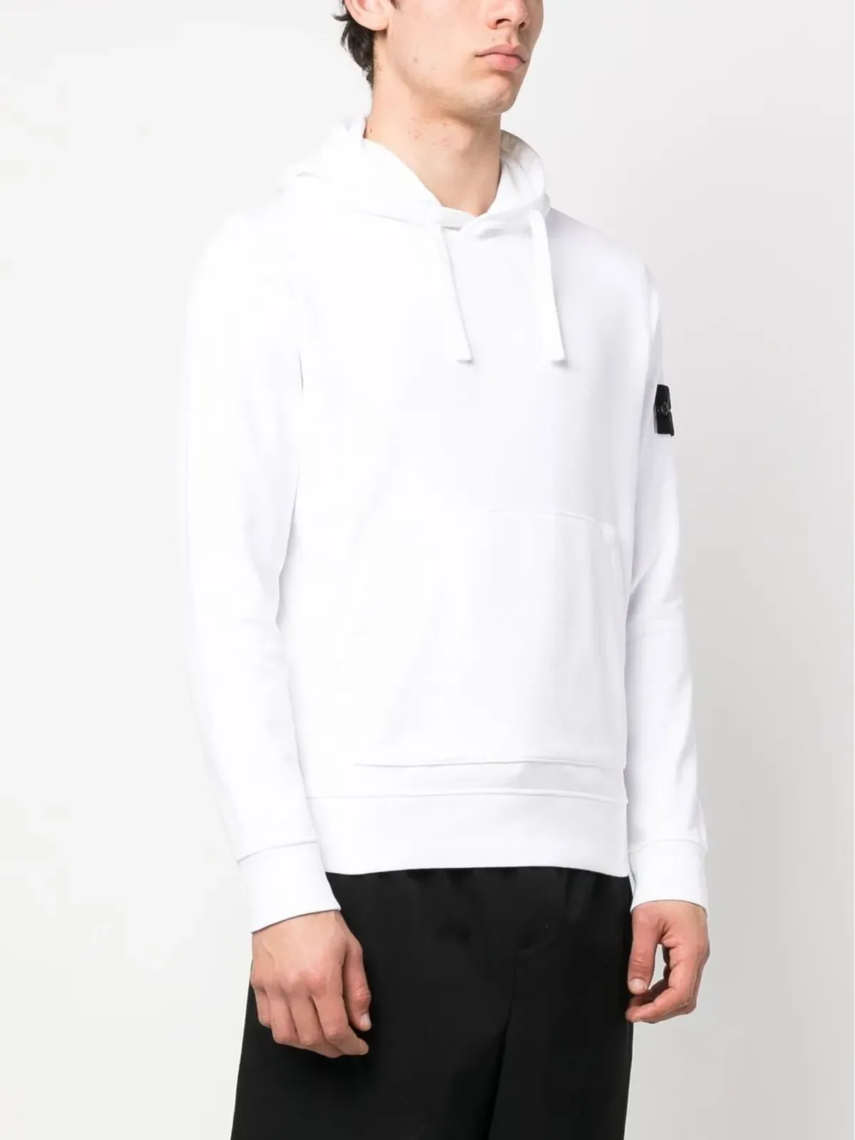 Stone Island オーガニックコットンフリースのフーディー - ホワイト - 画像3