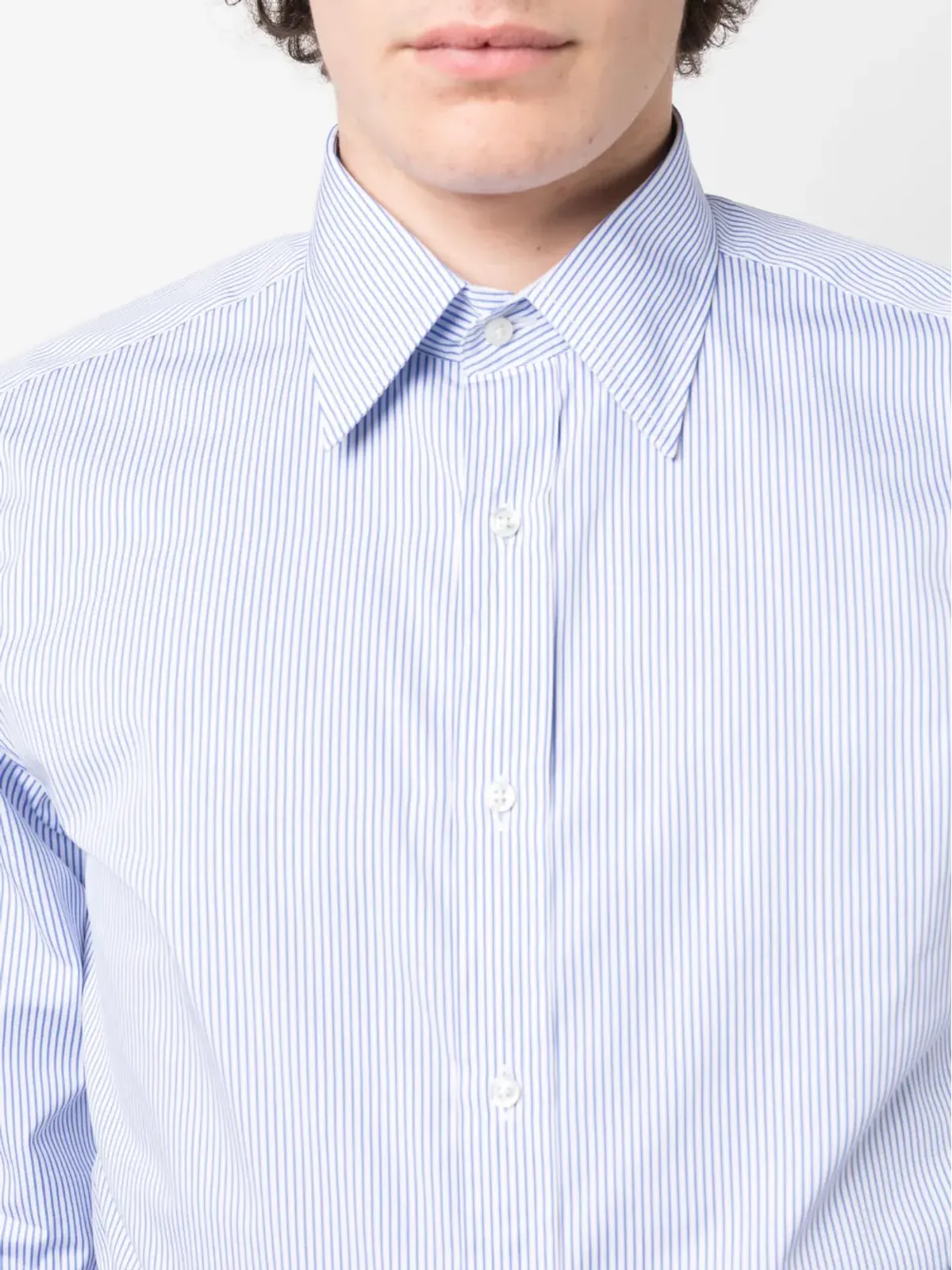 Ralph Lauren Purple Label ストライプ柄コットンシャツ - ブルー - 画像5