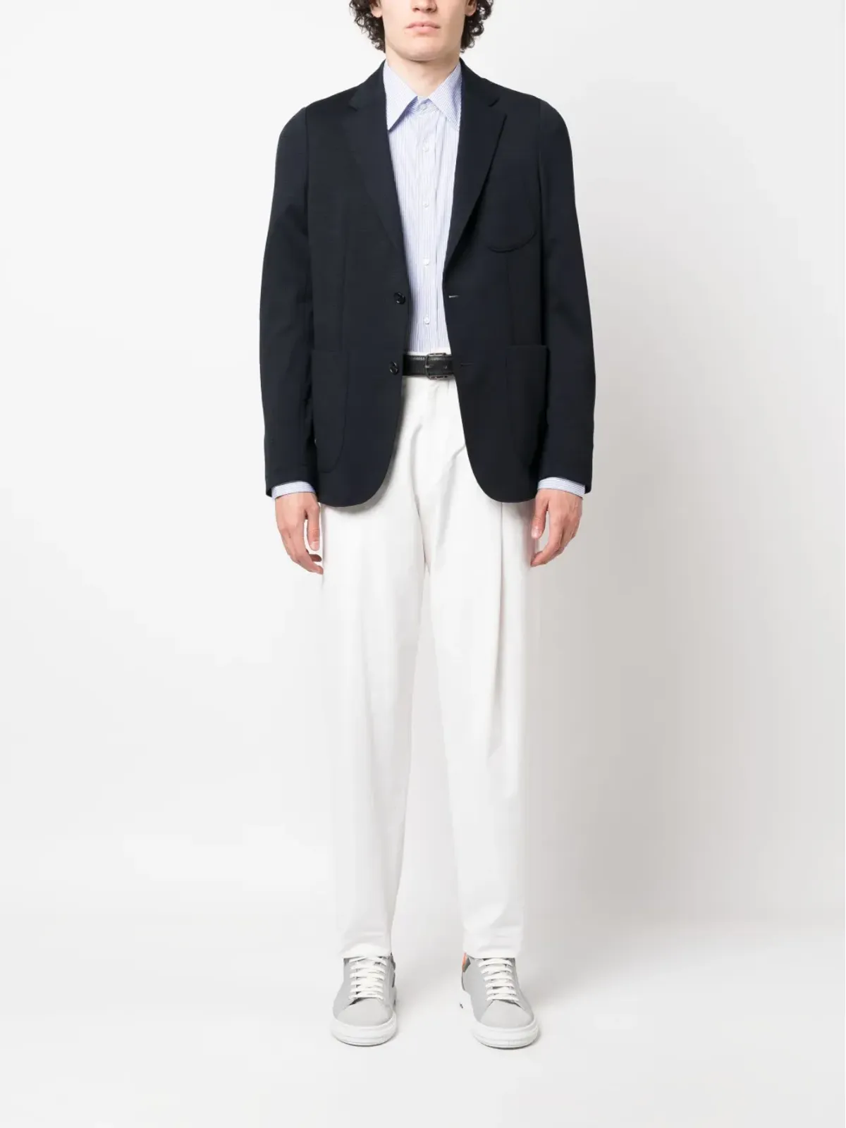 Ralph Lauren Purple Label ストライプ柄コットンシャツ - ブルー - 画像2