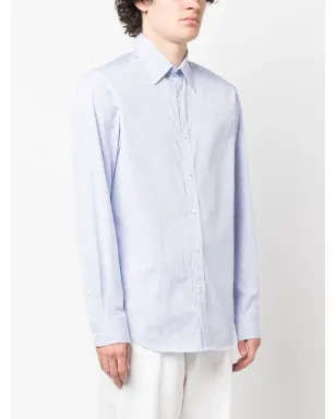 Ralph Lauren Purple Label ストライプ柄コットンシャツ - ブルー - サムネイル3
