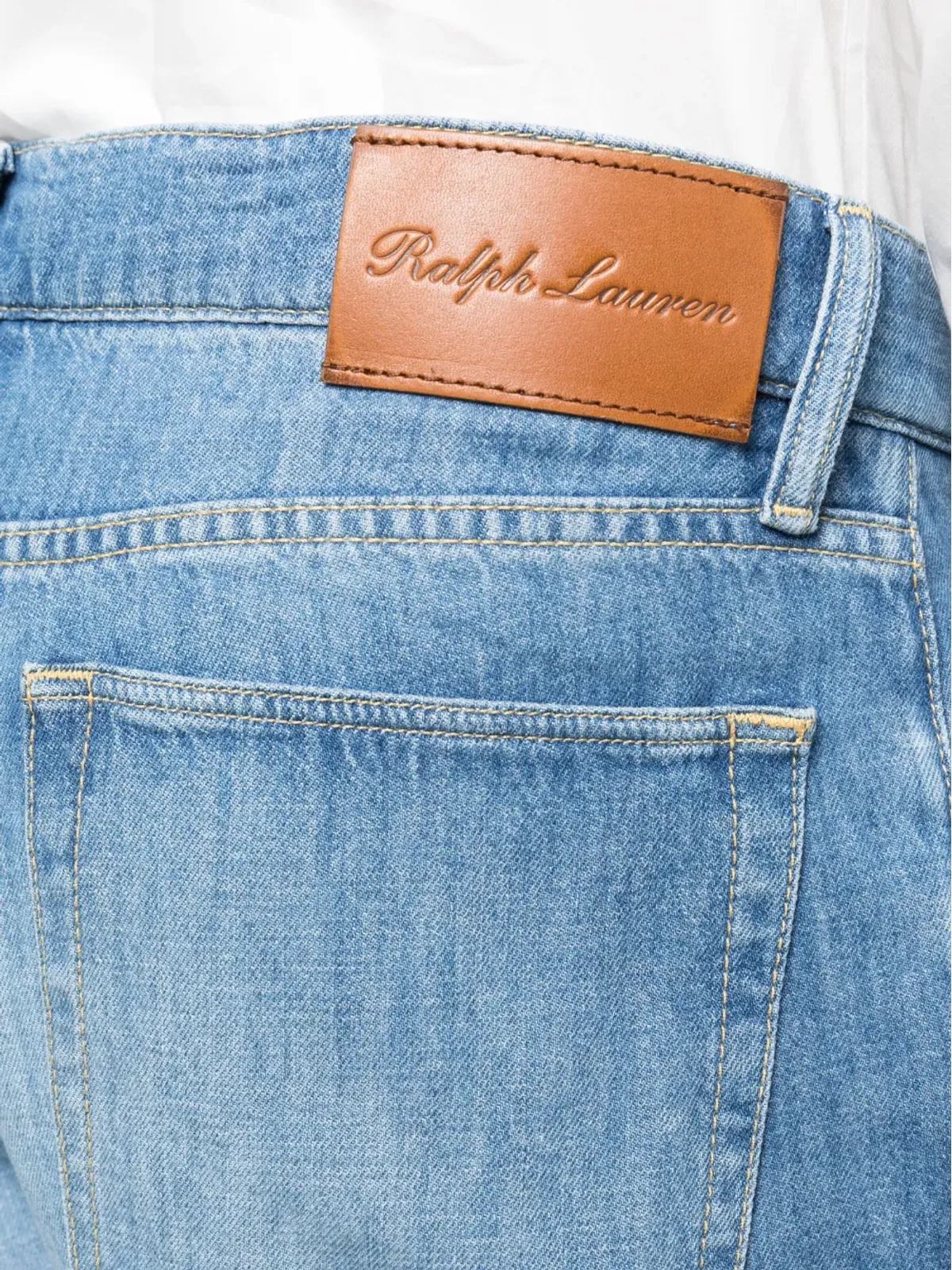 Ralph Lauren Purple Label ストーンウォッシュストレートジーンズ ブルー - 画像5
