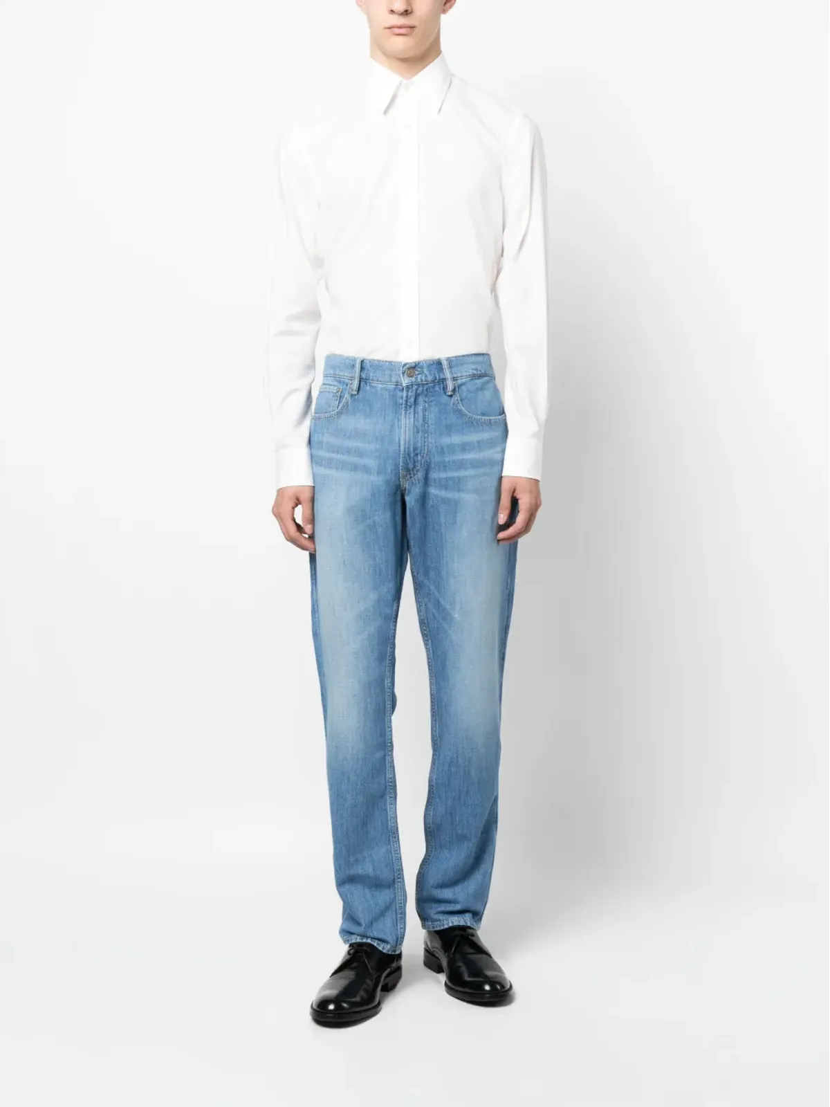 Ralph Lauren Purple Label ストーンウォッシュストレートジーンズ ブルー - 画像2