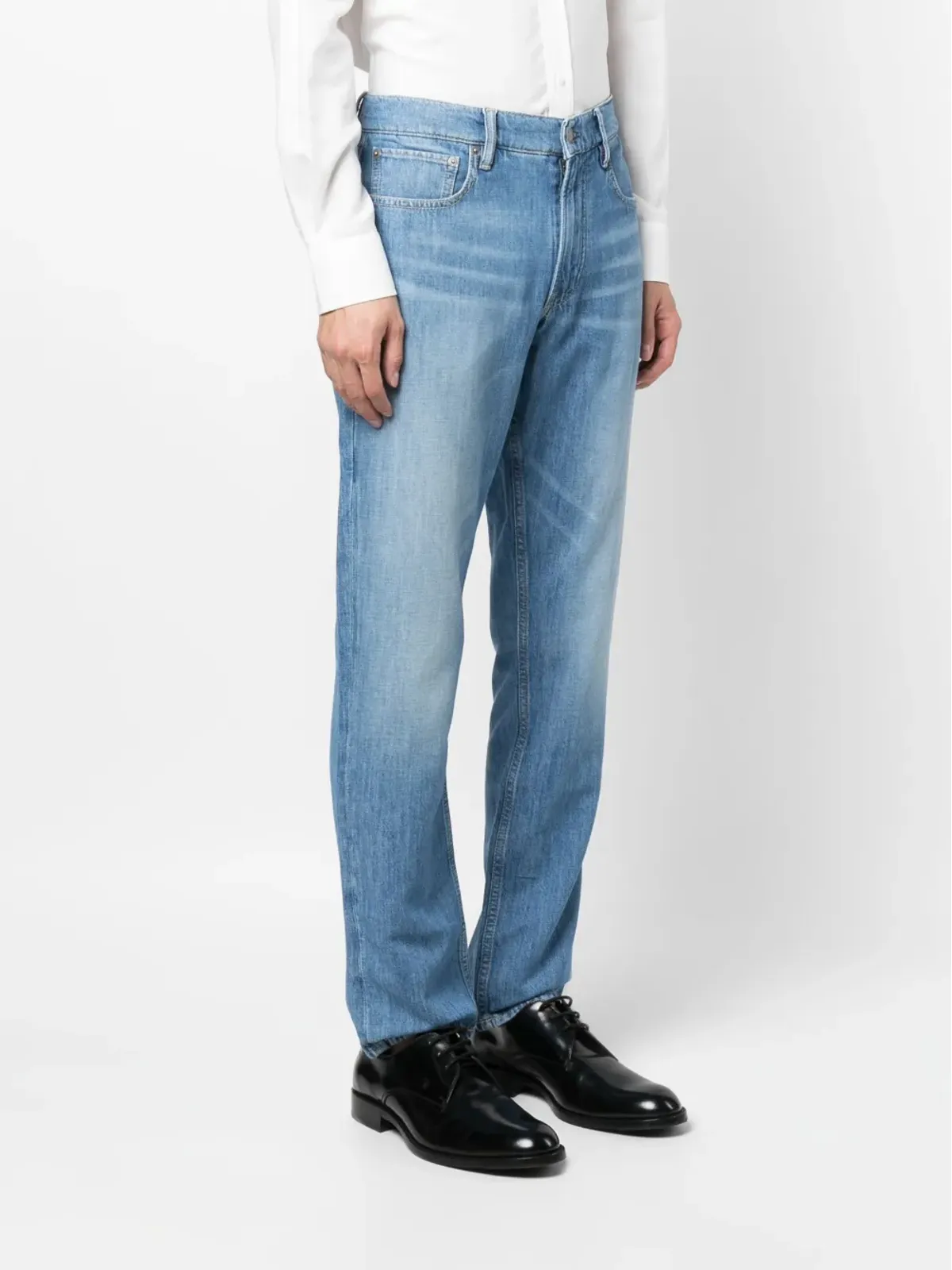 Ralph Lauren Purple Label ストーンウォッシュストレートジーンズ ブルー - 画像3