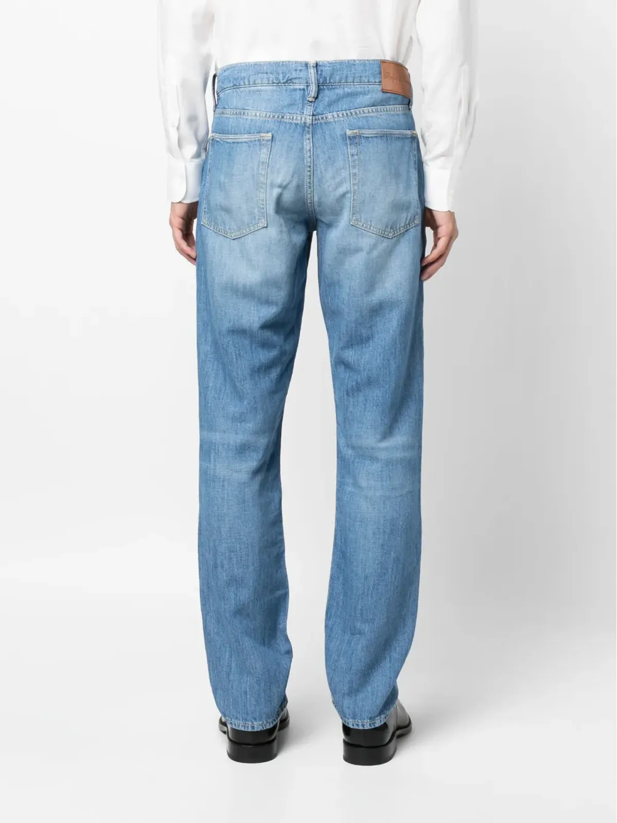 Ralph Lauren Purple Label ストーンウォッシュストレートジーンズ ブルー - 画像4