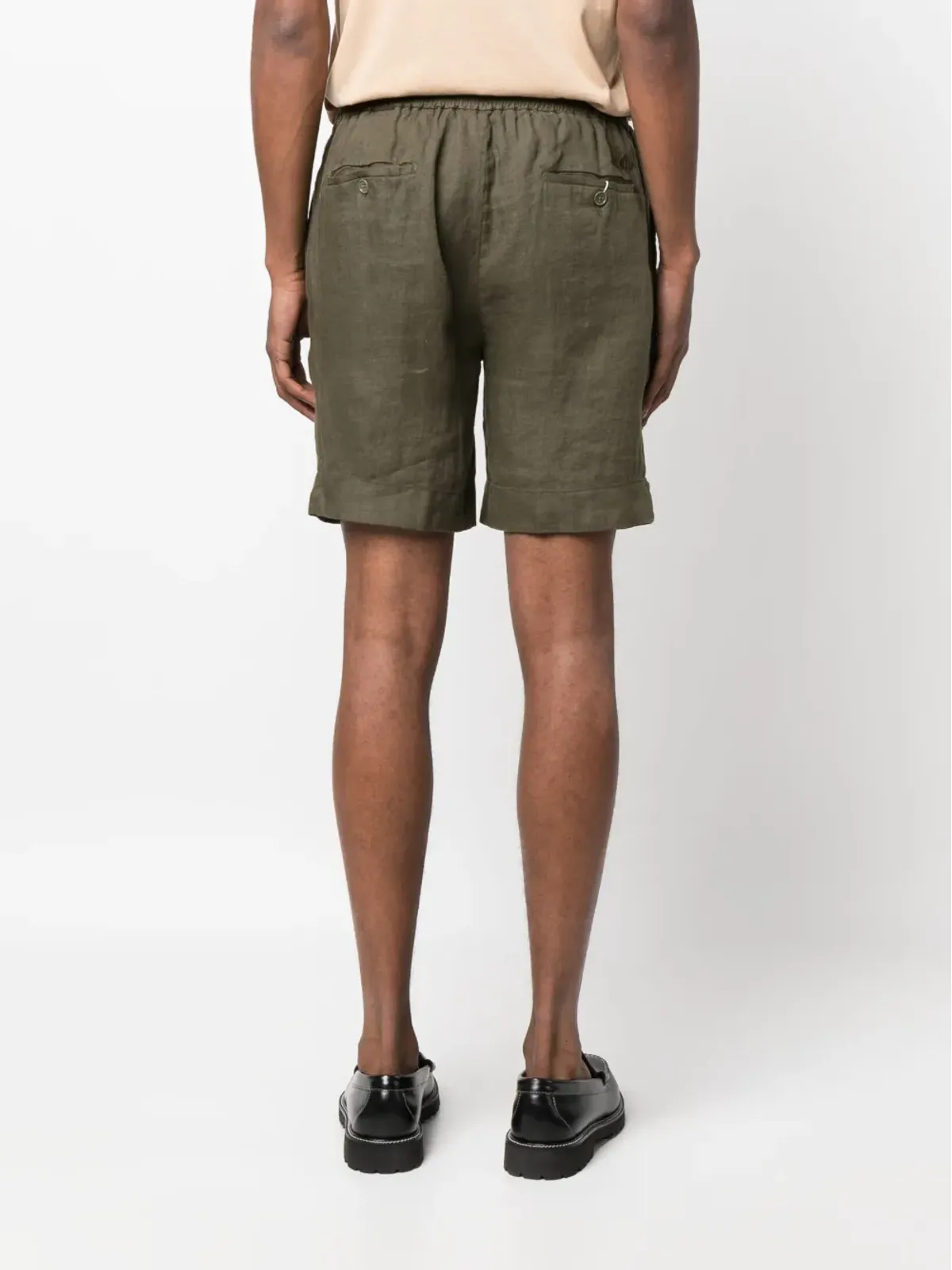 Ralph Lauren Purple Label ドーセット ドローコード付きリネンショーツ（グリーン） - 画像4